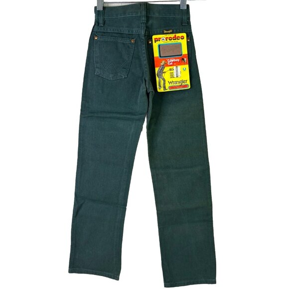 VTG Wrangler 11 Slim (Actual 20x25) Pro Rodeo Competition Jeans Green New NOS